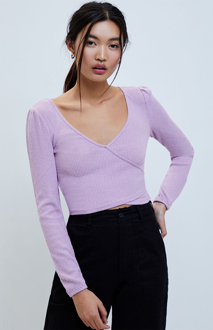 Surplice Long Sleeve Top