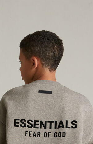 Kids Heather Grey Fleece Crew Neck Sweatshirt image number 5