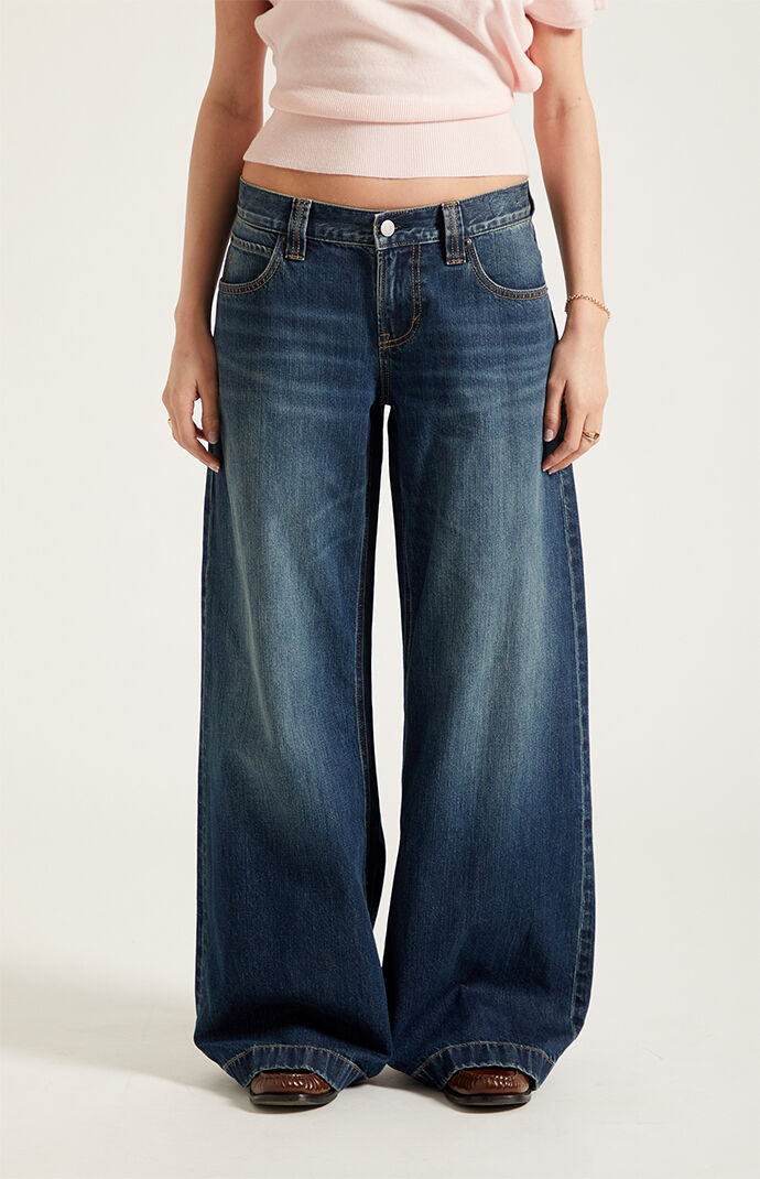 Pacsun Sloane Low Rise Ultra Baggy Jeans Dark Blue