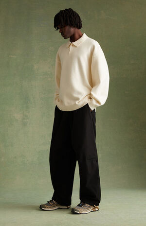 Cloud Dancer Knit Polo Sweater image number 1