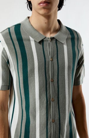 Green Button Down Polo Shirt image number 2