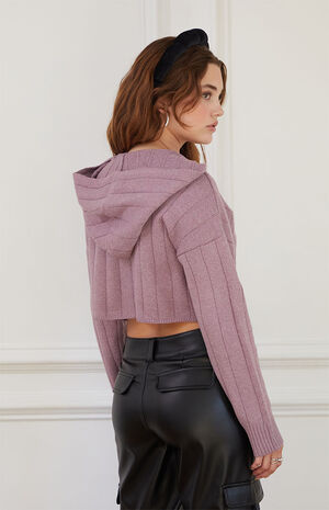 Eco Ribbed Sweater Hoodie image number 4