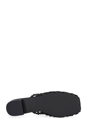 Women's Kismet Black Woven Flat Mules image number 5