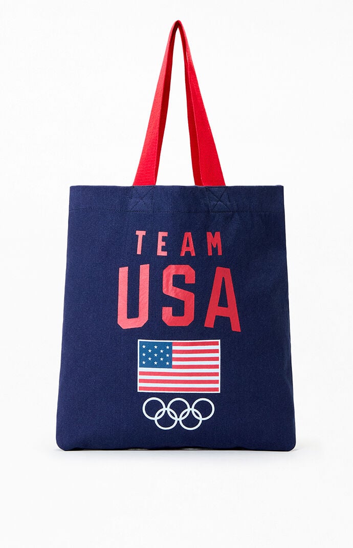 Olympics Milano Cortina Team USA Flag & Rings Tote Bag