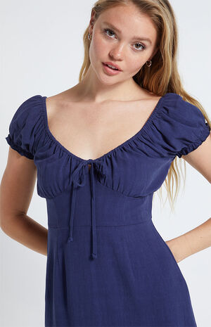 Tie Front Linen Mini Dress image number 3