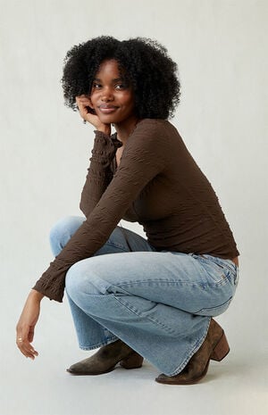 Jade Low Rise Bootcut Jeans Light Blue Wash image number 5