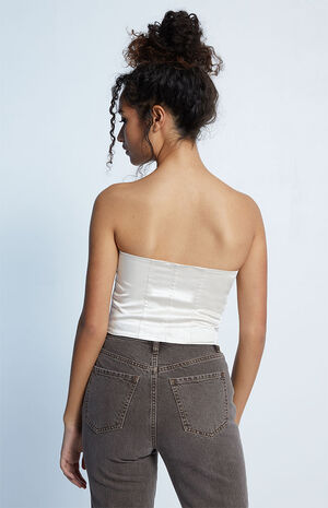 Strapless Satin Corset Top image number 3