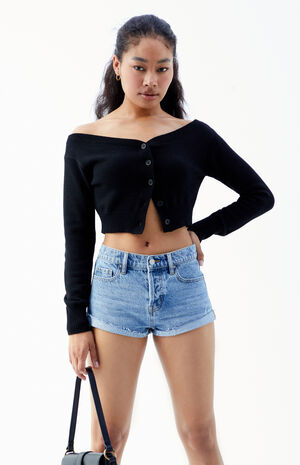 Medium Indigo '70s Cutoff Micro Denim Shorts image number 1