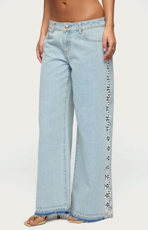 Crochet Low Rise Wide Leg Jeans image number 2
