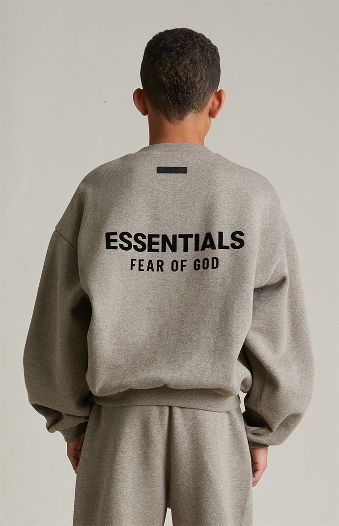Fear of God Essentials Kids Heather Grey Fleece Crew Neck
