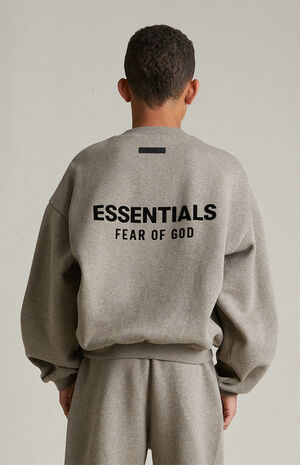 Kids Heather Grey Fleece Crew Neck Sweatshirt image number 4
