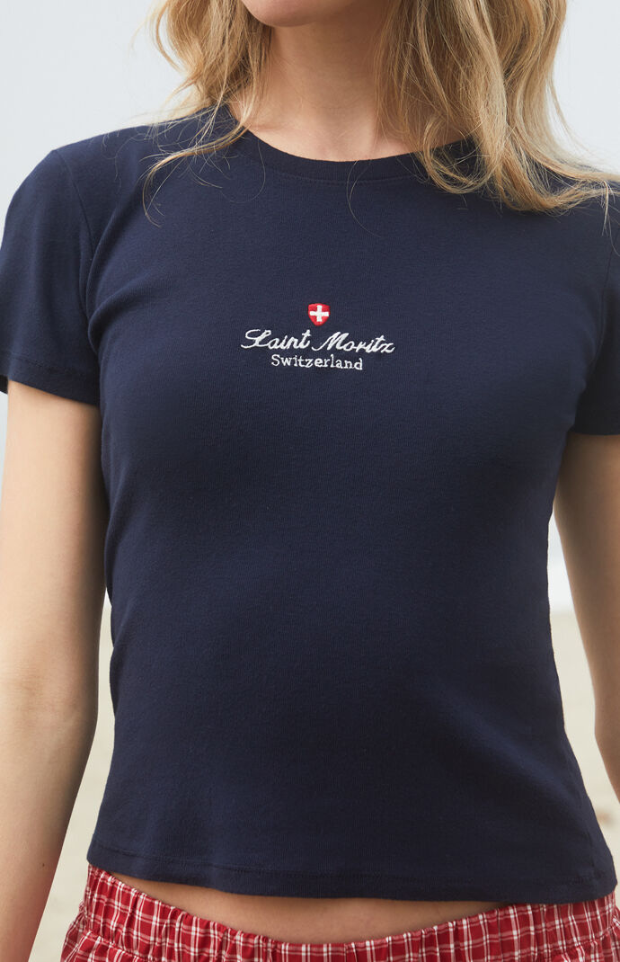 John Galt Emma Saint Moritz Embroidered T-Shirt