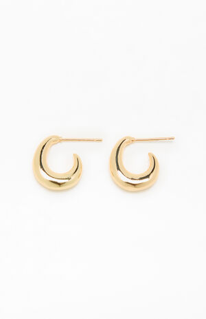 14K Gold Plated Curved Hoop Earrings image number 2