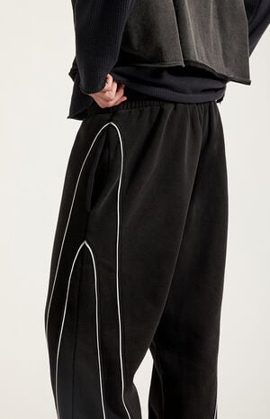 Black Piping Track Sweatpants image number 5