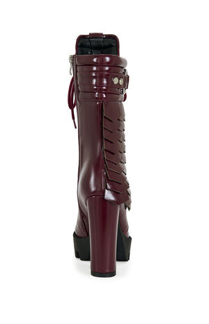 Gernot Burgundy Platform Lace Up Booties image number 3