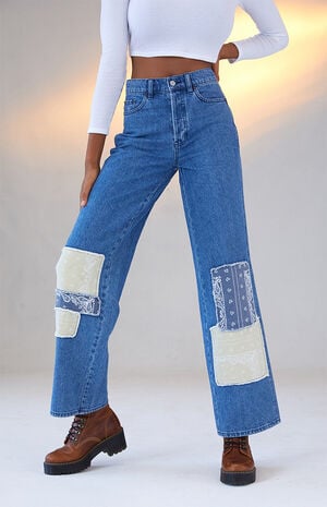 Eco Bandana Patch High Waisted Baggy Jeans image number 1