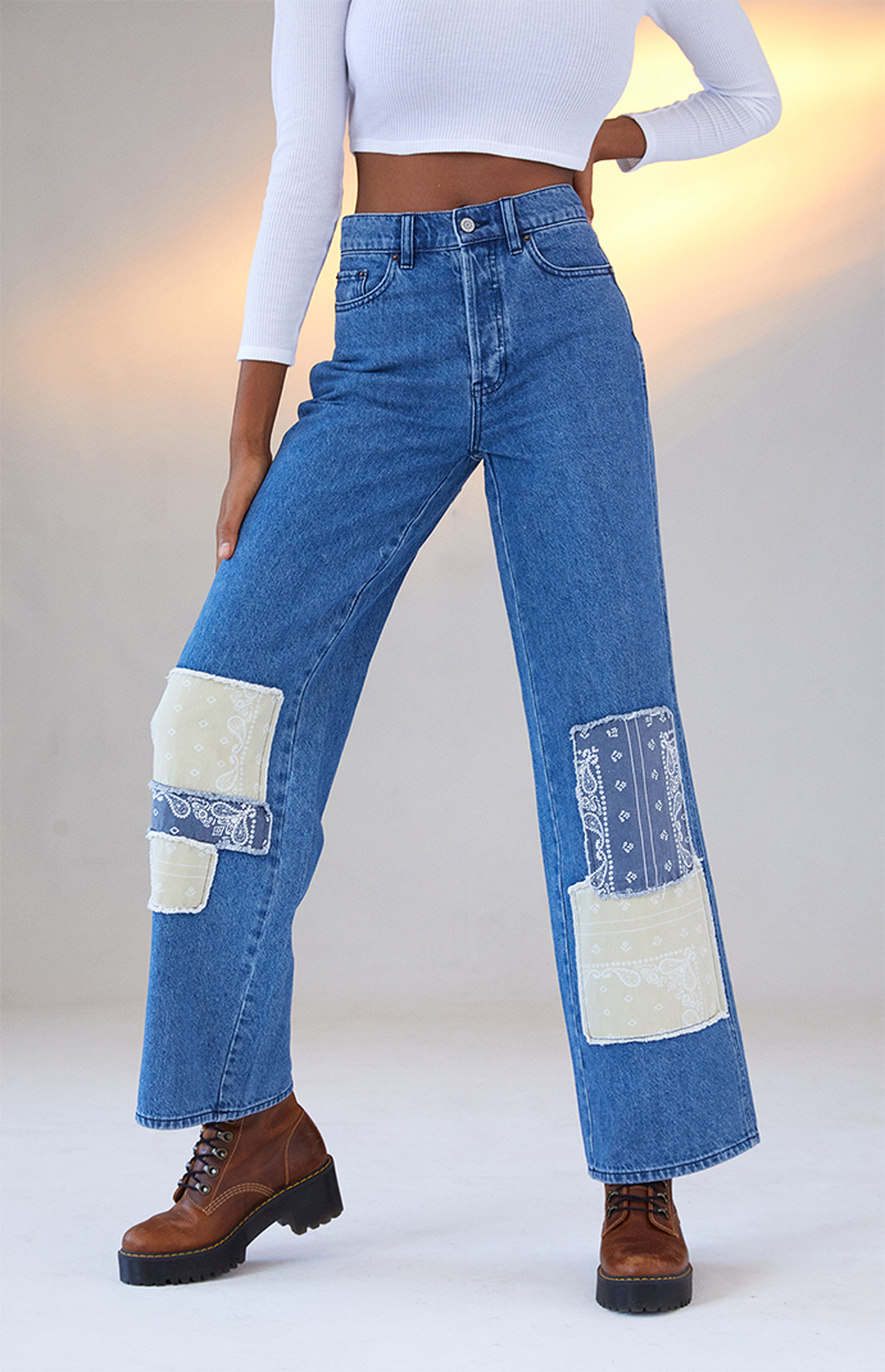 PacSun Eco Bandana Patch High Waisted Baggy Jeans | PacSun