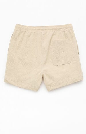 Tan Sail Seersucker 4.5" Swim Trunks image number 2