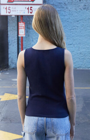 Navy Surplice Tank Top image number 3