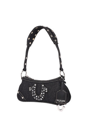 Horseshoe Black Denim Shoulder Bag image number 3