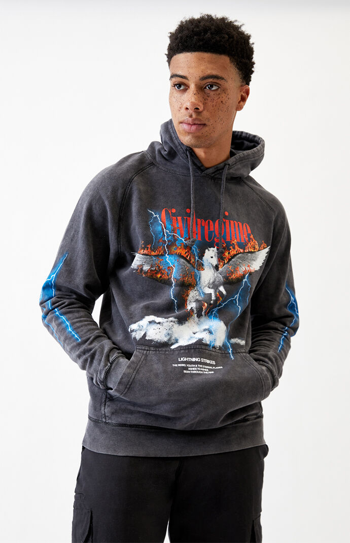 Washed Lightning Strikes Hoodie