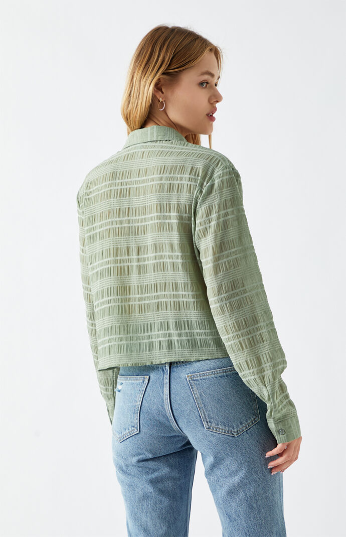 '90s Chiffon Button Down Shirt