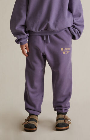 Kids Lavender Heavy Fleece Sweatpants image number 3