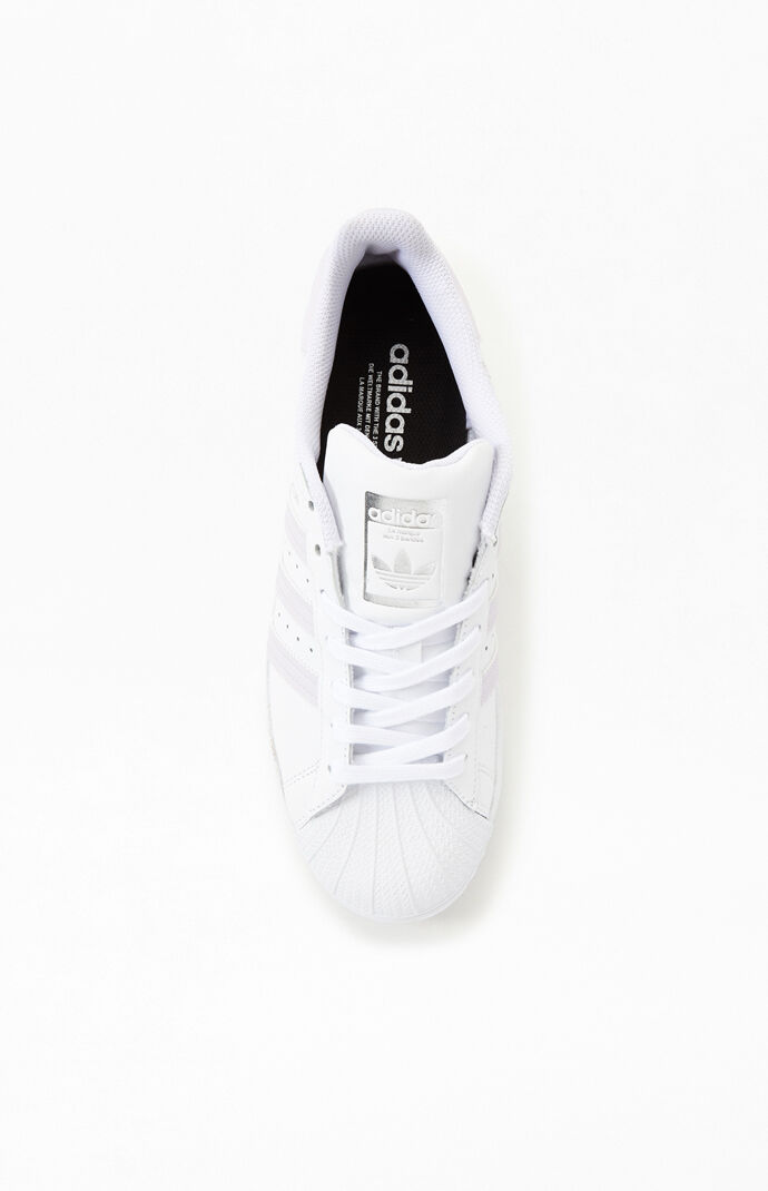 Women's Superstar White & Purple Shoes