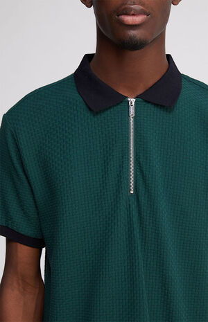 Green Zip Polo Shirt image number 2