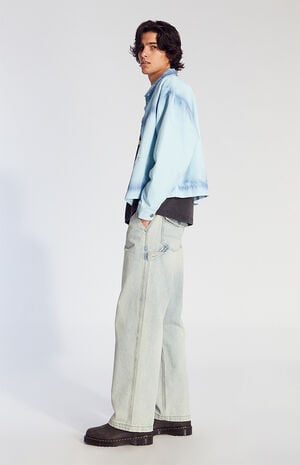 Light Indigo Cargo Baggy Carpenter Jeans