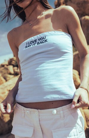 I Love You Say It Back Zip Tube Top image number 3