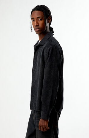 Enzo Black Corduroy Long Sleeve Shirt image number 3