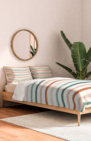Multicolor Striped Comforter Cotton King + Pillow Shams Kit image number 2