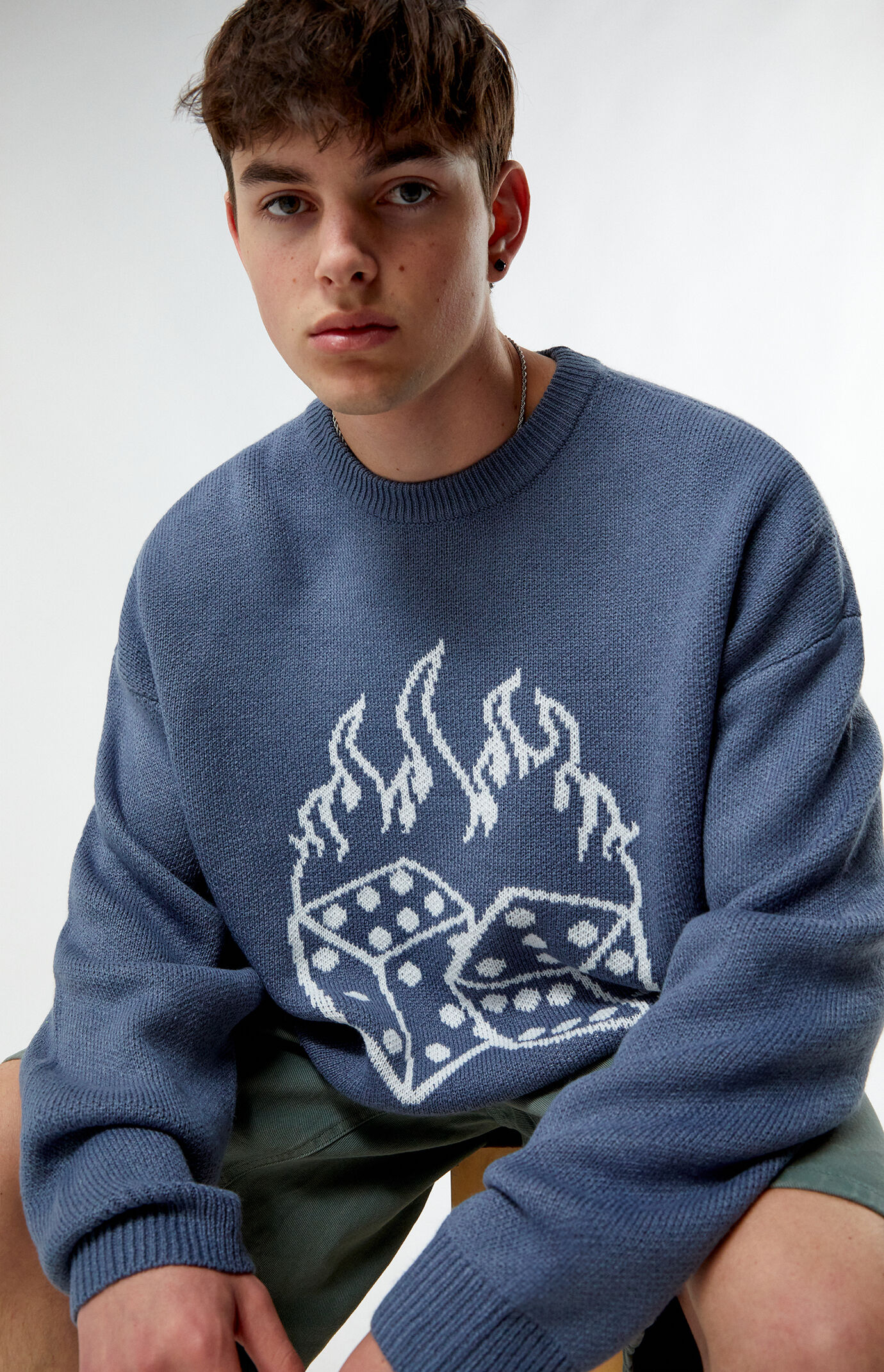 Pacsun Dice Destroyed Cropped Sweater | PacSun