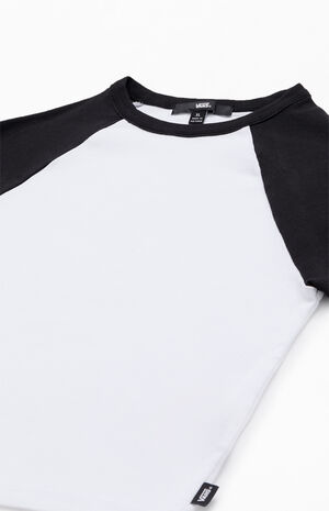 Kids White & Black Clare Raglan T-Shirt image number 2