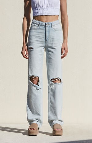 Light Indigo Ripped '90s Boyfriend Jeans image number 1