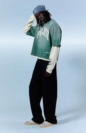 Presley Black Barrel Sweatpants image number 1