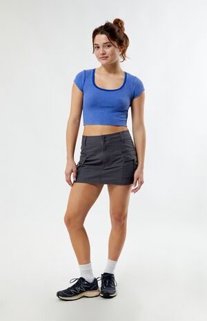 Samantha Cropped Waffle Knit T-Shirt image number 4