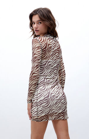 Zebra Mesh Mini Dress image number 4
