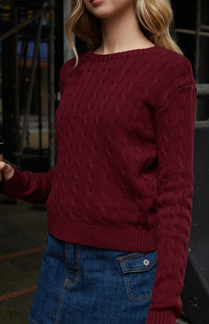 Cropped maroon sweater outlet