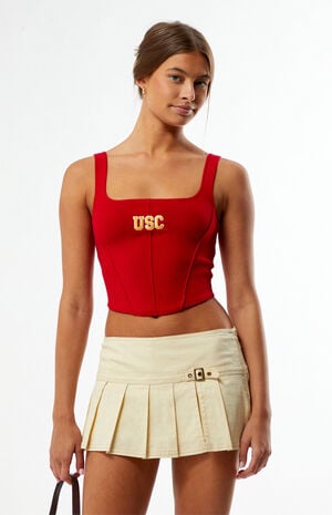 USC Trojans Knit Corset Top image number 1