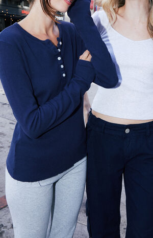 Navy Athern Thermal Long Sleeve Top image number 1