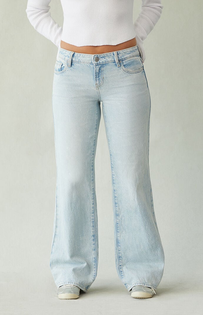 Pacsun Zoe Low Rise Girlfriend Jeans Light Indigo
