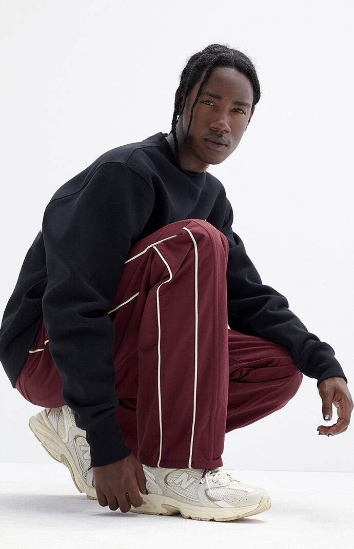 PacSun Maroon Baggy Track Pants PacSun