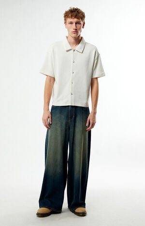 Leone Solid Textured Camp Shirt image number 5