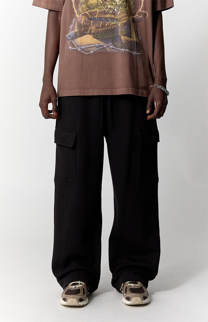 Pacsun Black Fleece Extreme Baggy Cargo Sweatpants