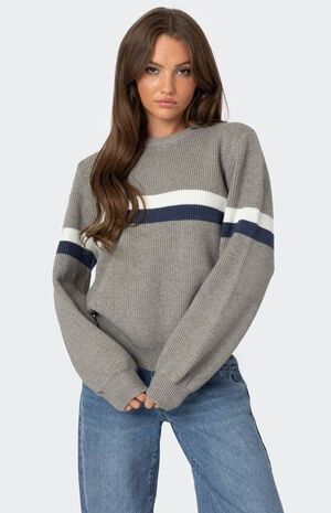 Nautical Striped Oversized Sweater Nautical Striped Oversized Sweater image number 1