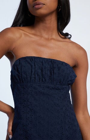 Eyelet Strapless Mini Dress image number 3