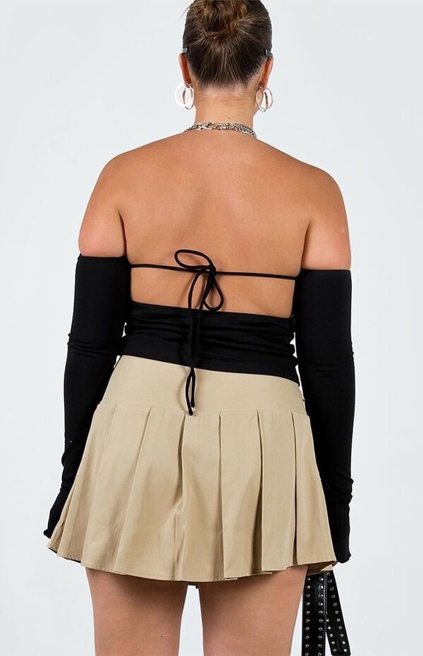 Princess Polly Beige Cartwright Mini Skirt