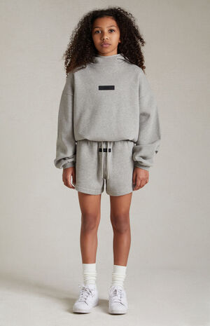 Essentials Dark Heather Oatmeal Running Sweat Shorts image number 1